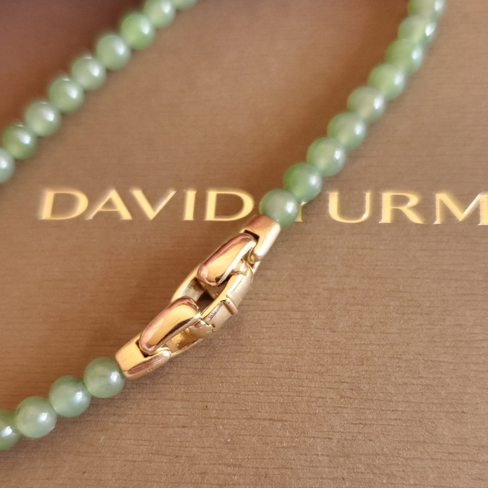 David Yurman Spiritual Beads Nephrite Jade 18K Yellow Gold, 4mm size - Picture 6 of 7